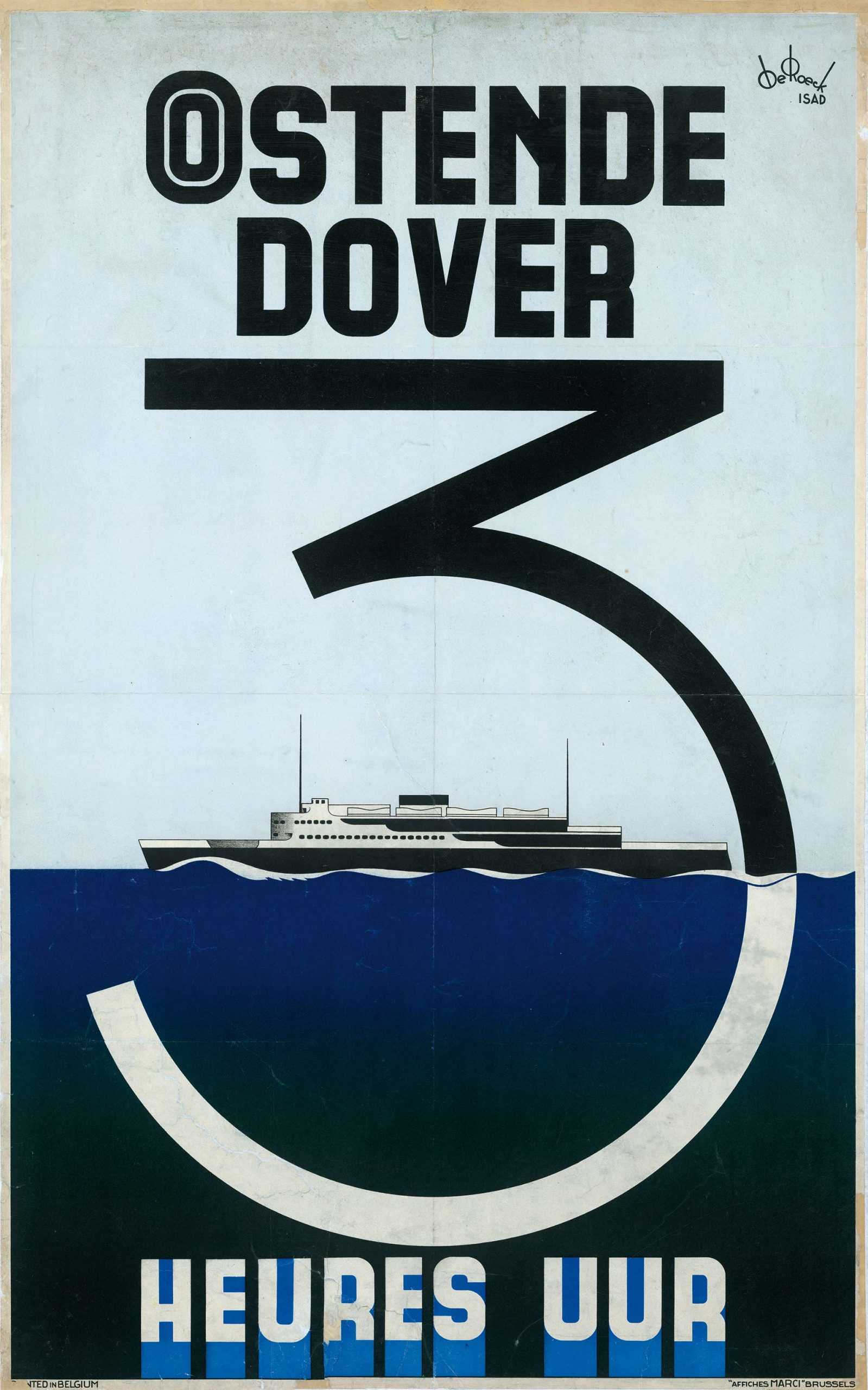 Lucien De Roeck - Oostende Dover - affiche