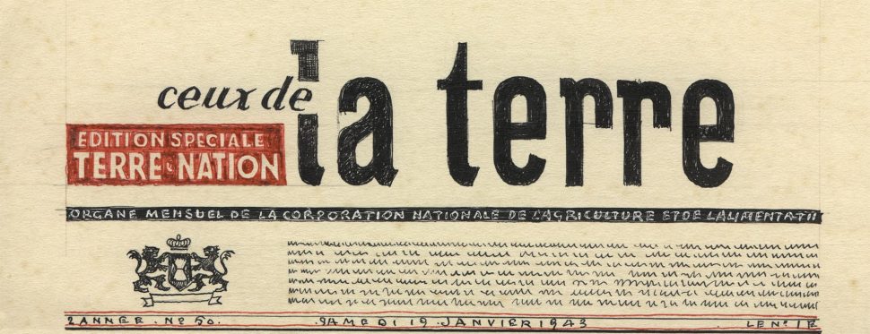 Typografie La Terre Krantenkop