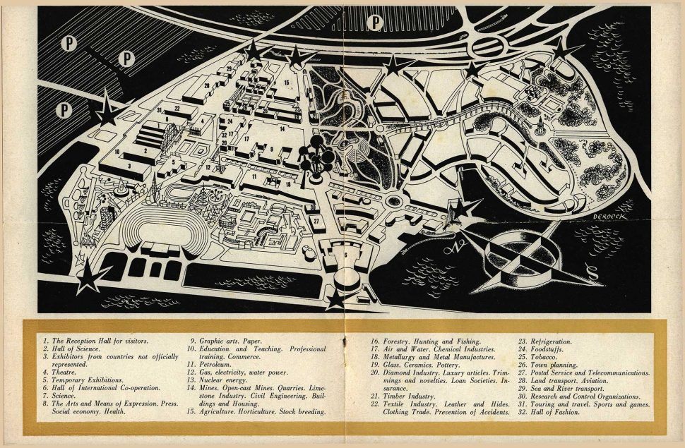 Brussel Tentoonstellingspark Expo 1958 Plan 1