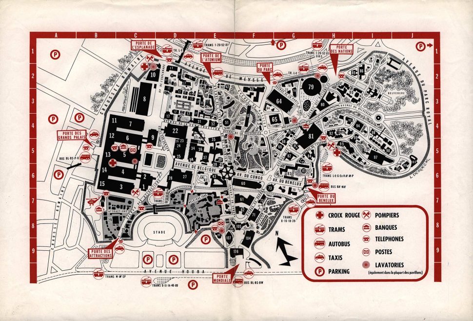 Brussel Tentoonstellingspark Expo 1958 Plan 2